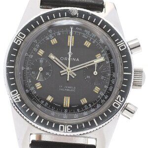 ORFINA Chronograph Vintage cal.7733 black Dial Hand Winding Men's